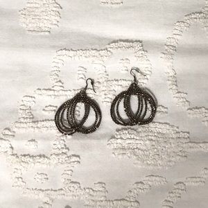 Beaded metallic earrings